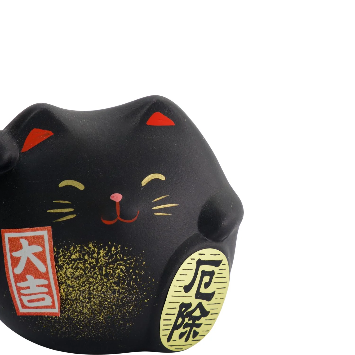 Lucky Cat figur, sort - H5,5 cm - Image 3