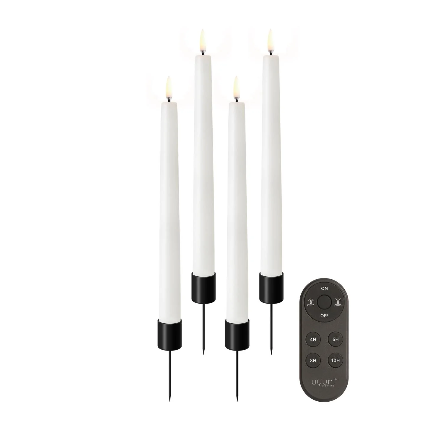 Gaveæske m. spike, fjernbetjening, LED kronelys - Nordic White