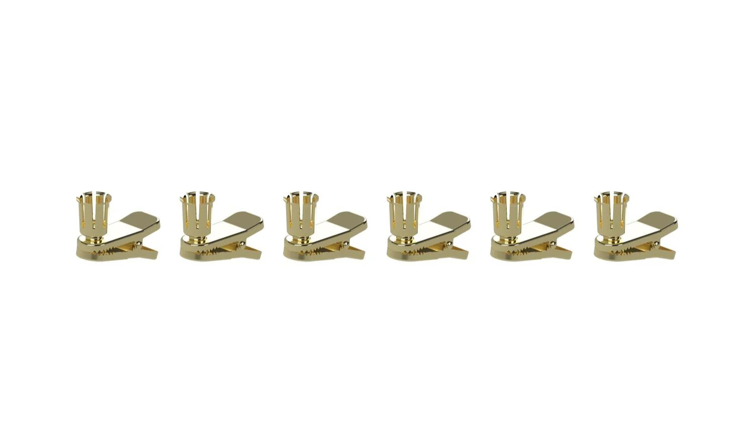 Klips lysholder til mini kronelys, Metallic Brass - 6 stk