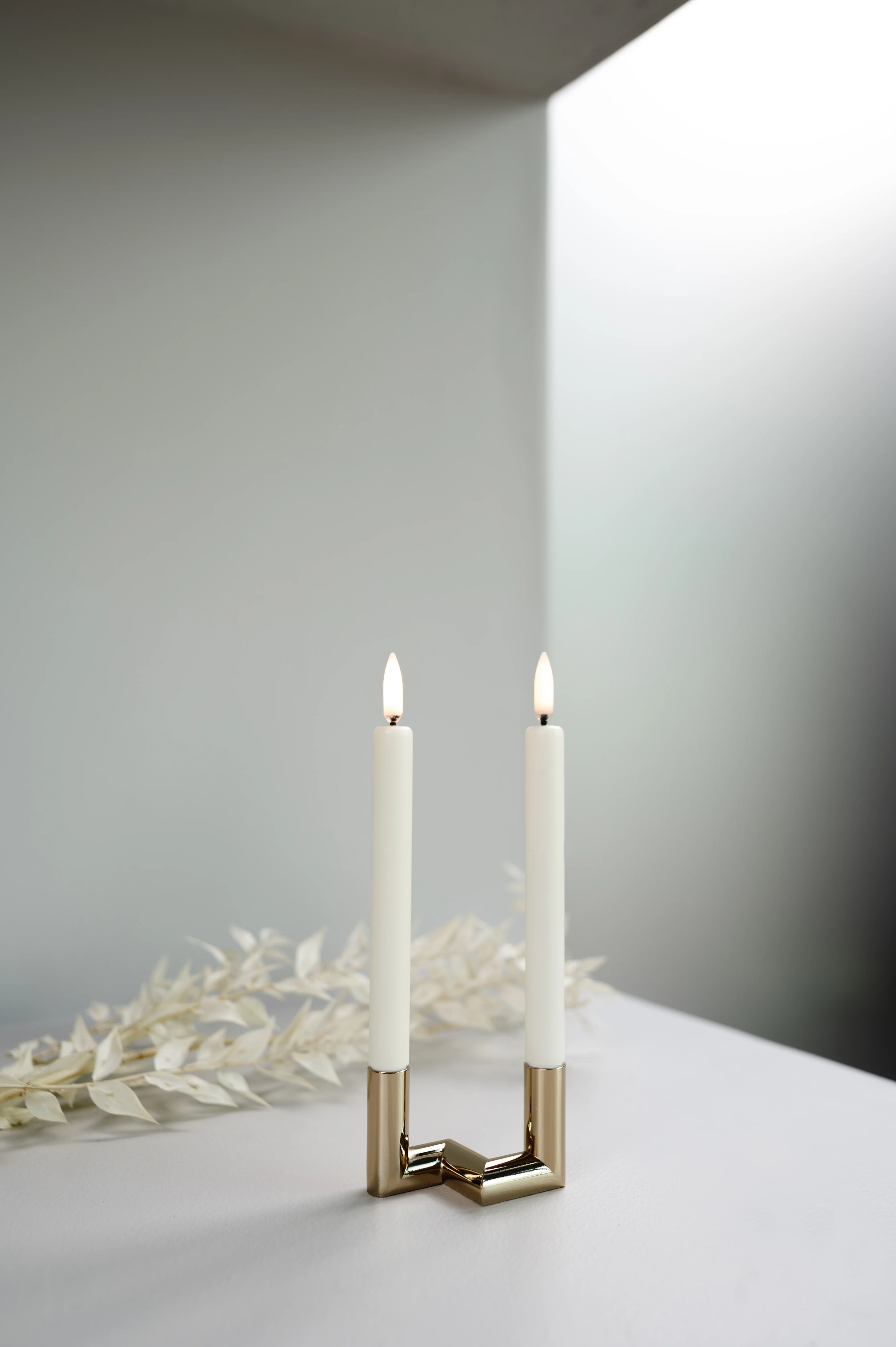 LED kertelys 2 stk. Nordic White - H13,7 cm. - Image 2