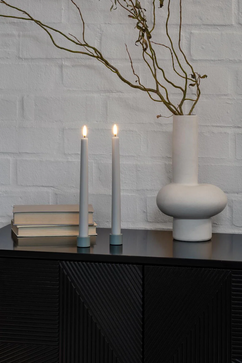 LED kronelys, Oyster Grey - 2 stk. - Image 2