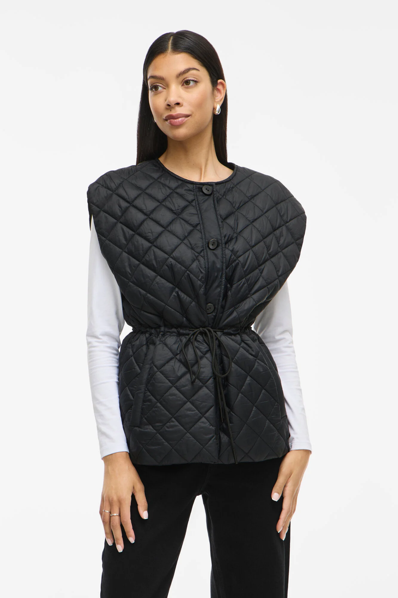 Vibenji quilted vest - sort