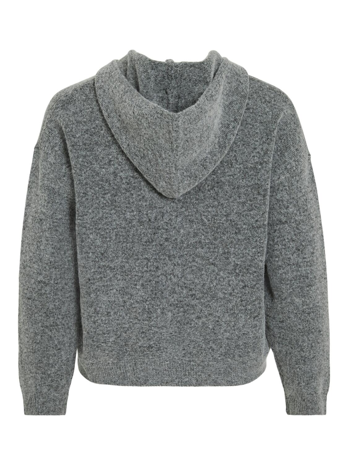 Vicasti strikket hoodie - Medium Grey Melange - Image 9
