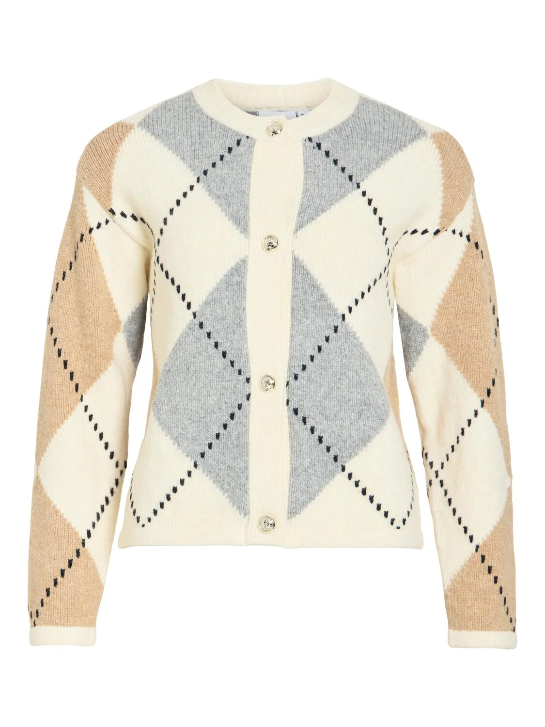 Vicheck cardigan - Cloud Dancer - Image 2