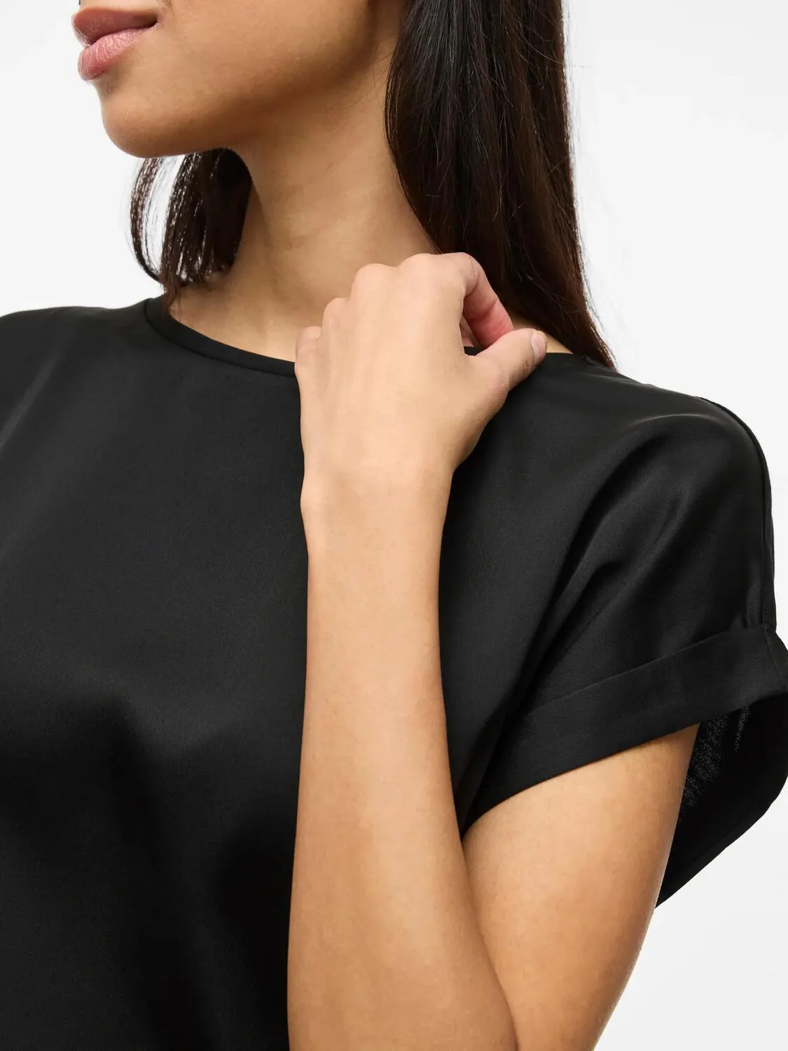 Viellette Satin top - sort - Image 4