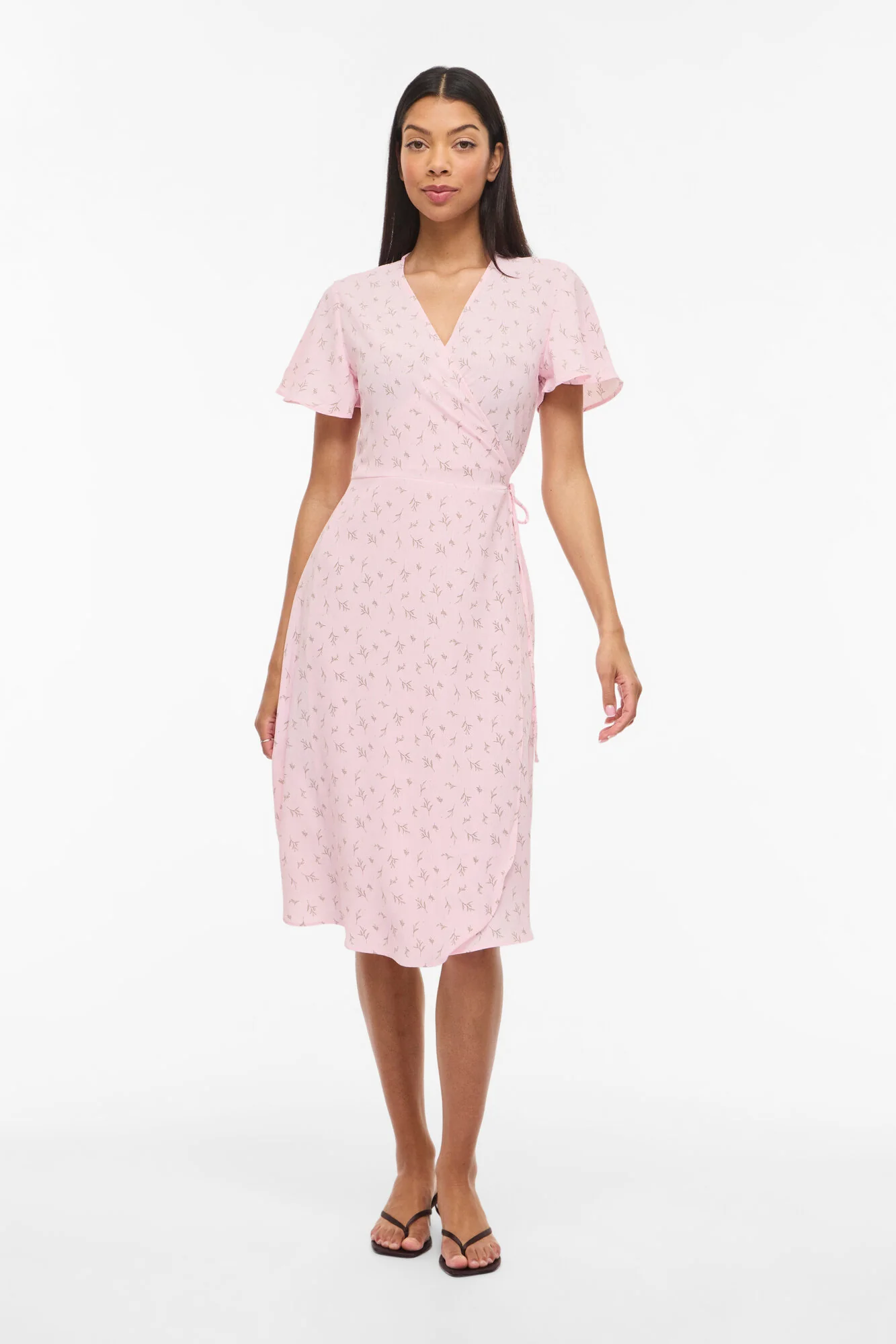 Vilovie Wrap midi kjole - Cherry Blossom