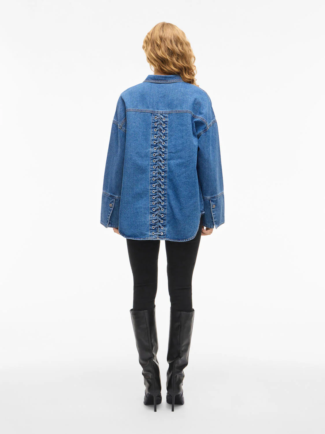 Vimalou Detailed denimskjorte - Medium Blue Denim - Image 6