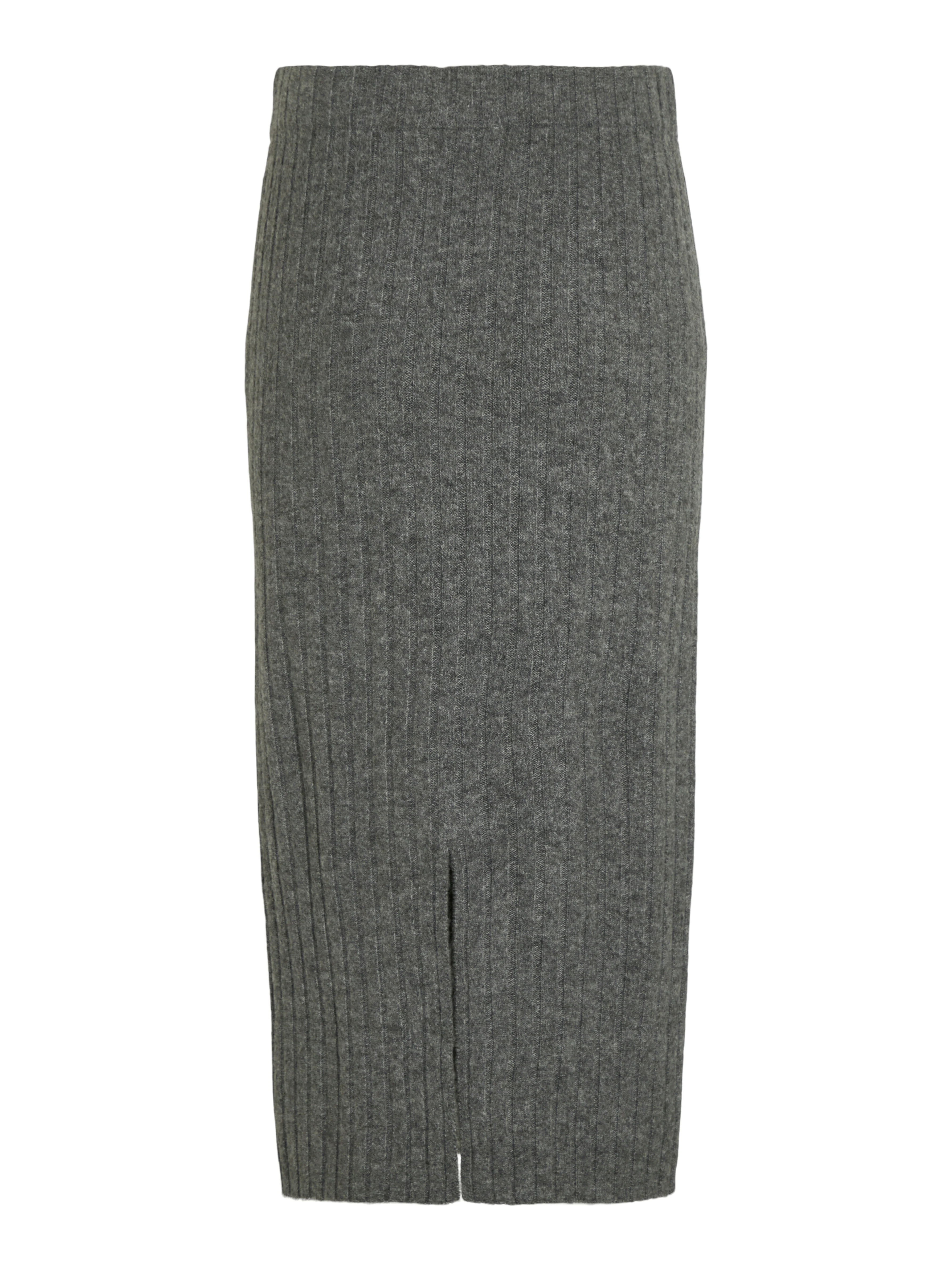 Vimiraz ribstrikket midi nederdel - Medium Grey Melange - Image 4