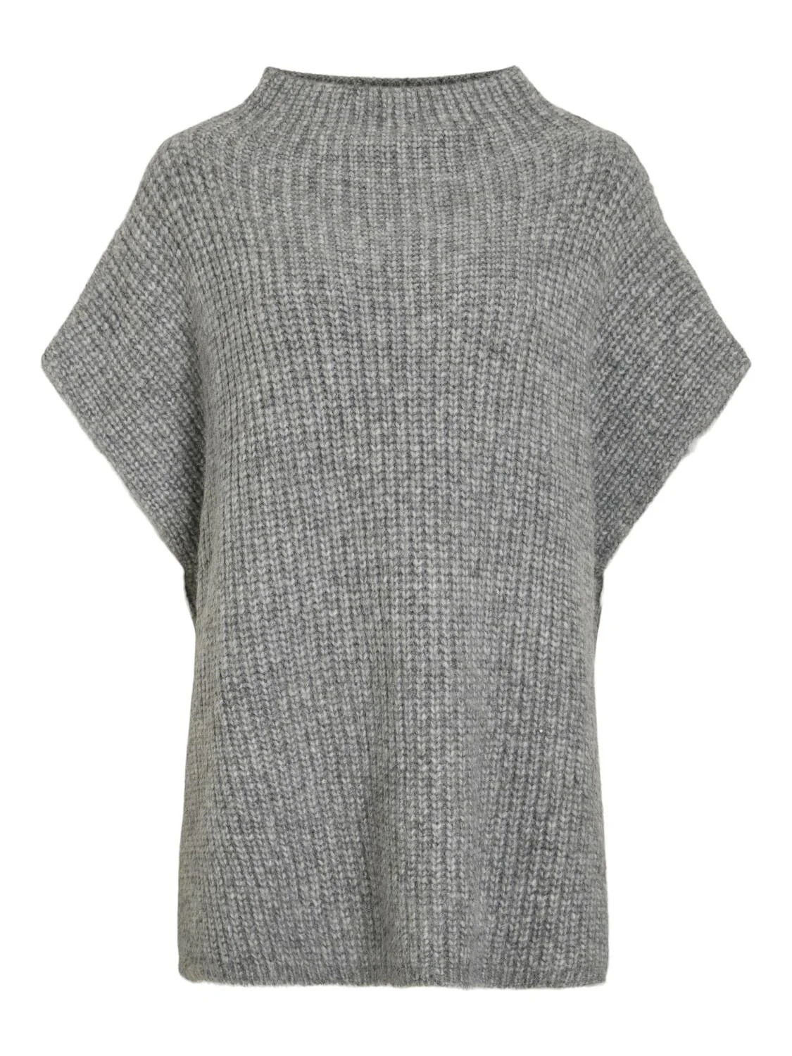 Vinara strikket poncho - Light Grey Melange