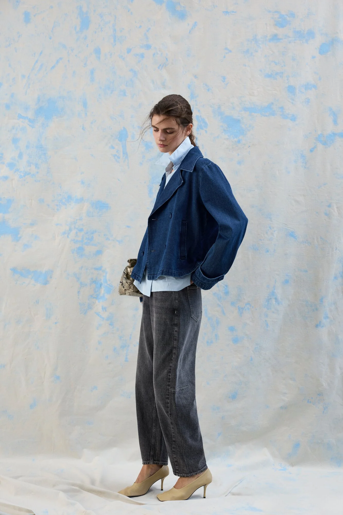 Vinata Short denimjakke - Dark Blue Denim - Image 10