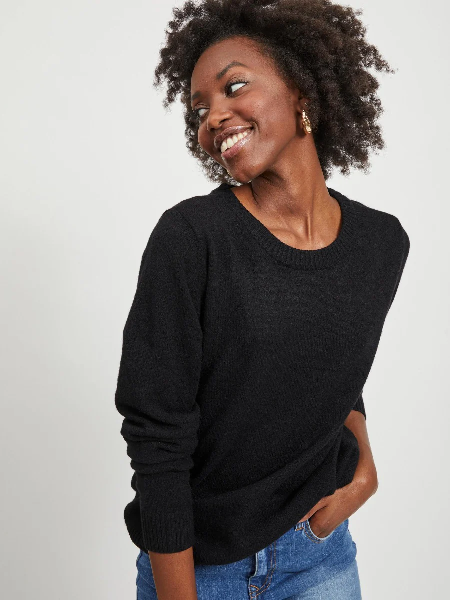 Viril O-Neck L/S striktrøje - sort - Image 6