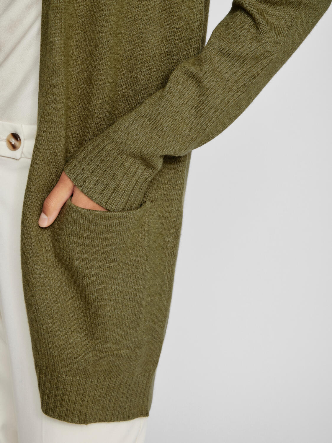 Viril Open Knit cardigan - Capulet Olive - Image 5