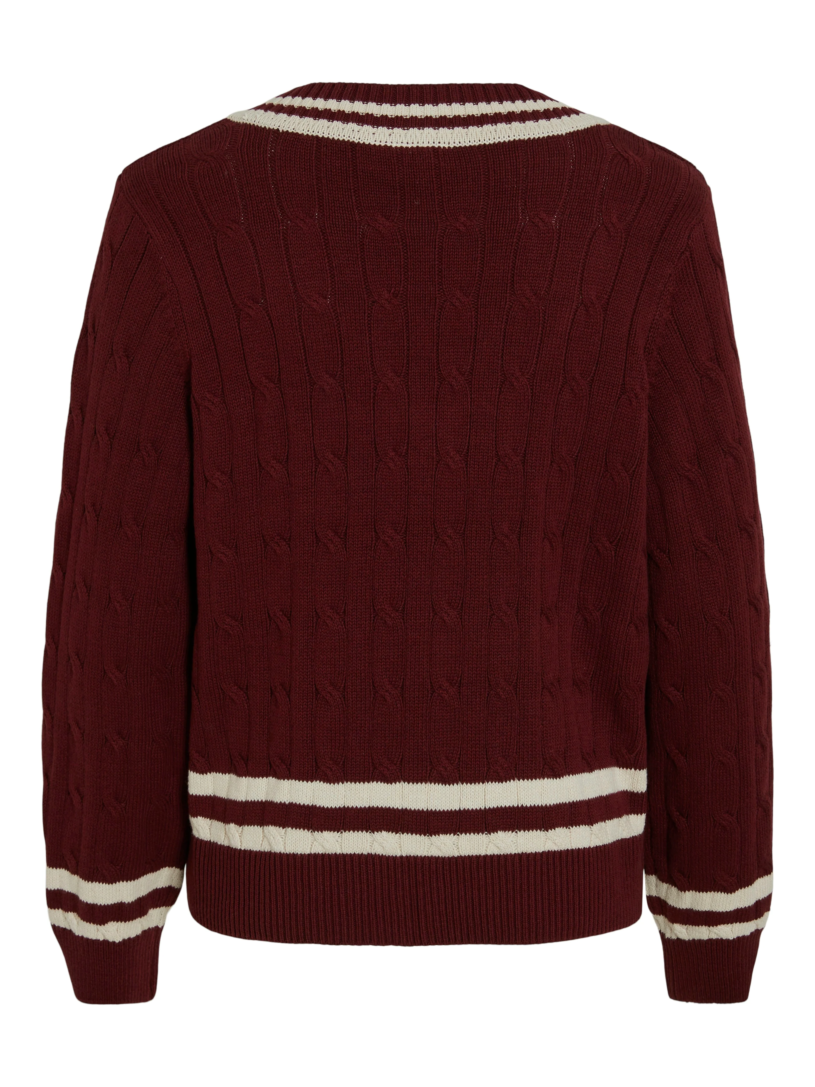 Visena L/S V-Neck striktrøje - Cabernet - Image 7
