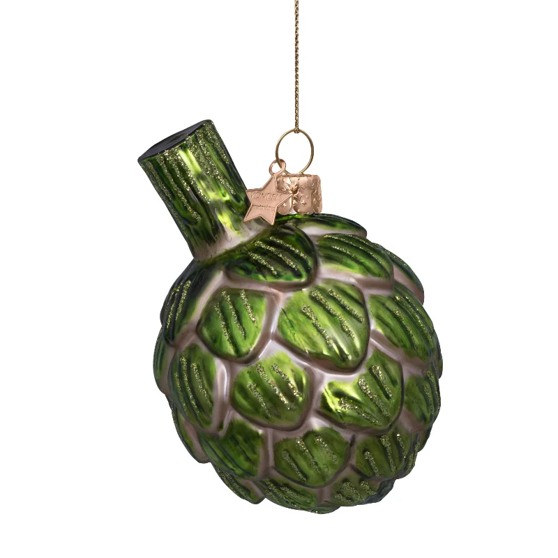 Grøn artiskok juleophæng - H7 cm. - Image 2