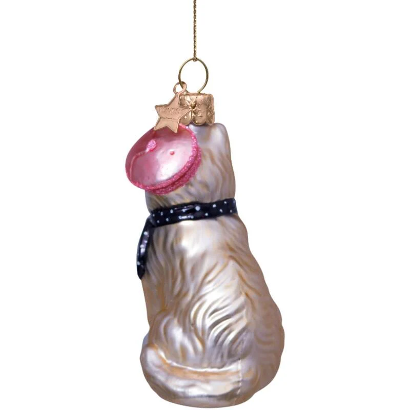 Kat m. barret og tørklæde juleophæng - H8,5 cm. - Image 4