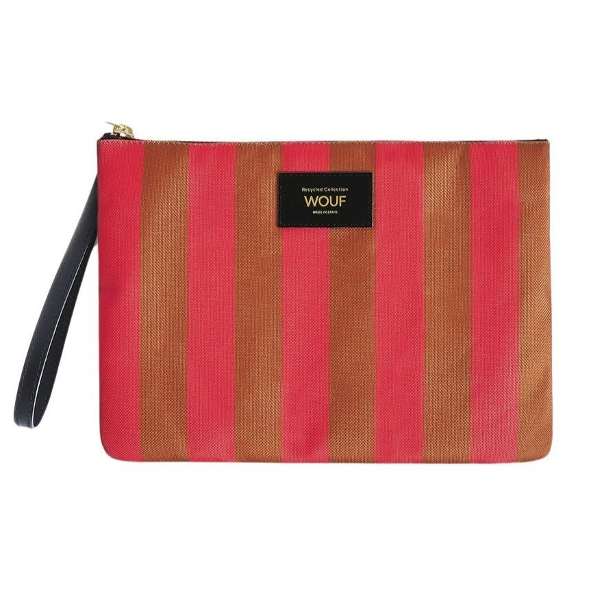 Pat clutch, XL - Pink/Brown